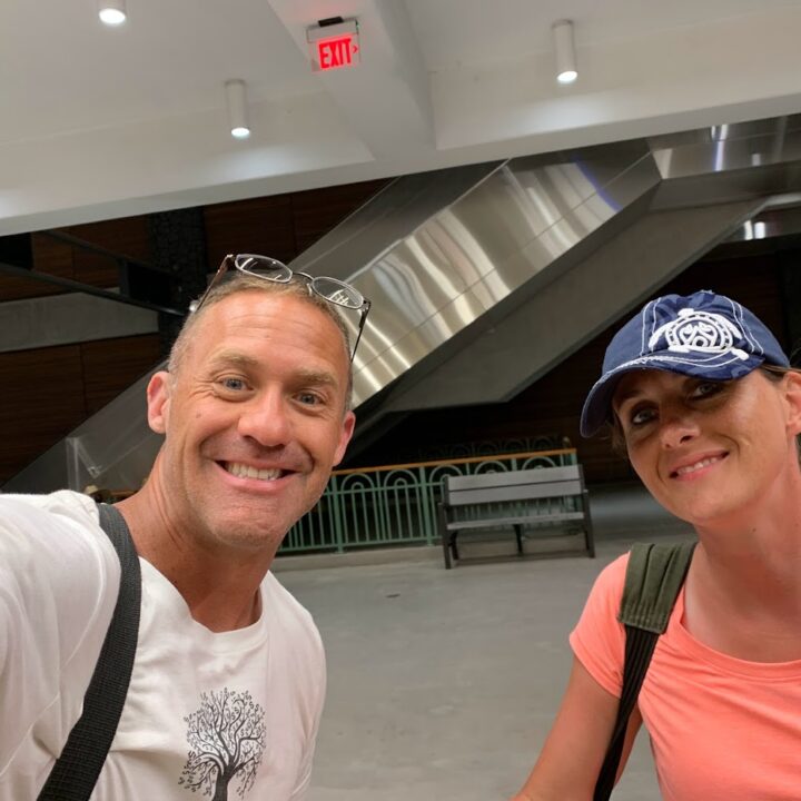 Paul and corene Hutchings taking a selfie at the Maui airport